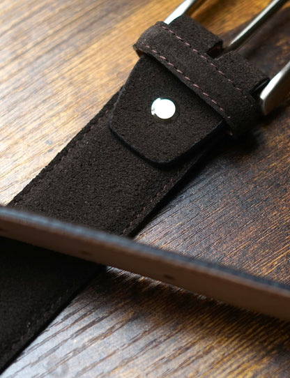 Nubuk Brown 100% Leather Belt