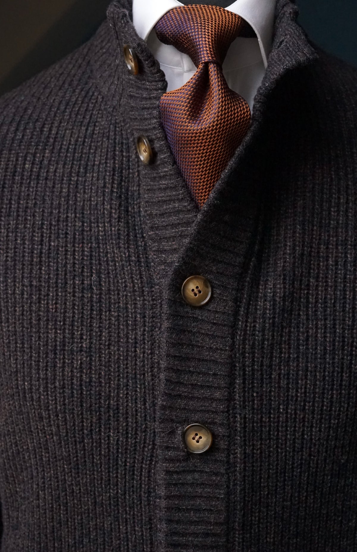 Impero Moka Brown Button Jacket