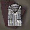 Khaki Striped Twill Dress Shirt