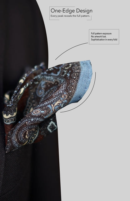 Leonida Wool One Side Edged Pocket Square