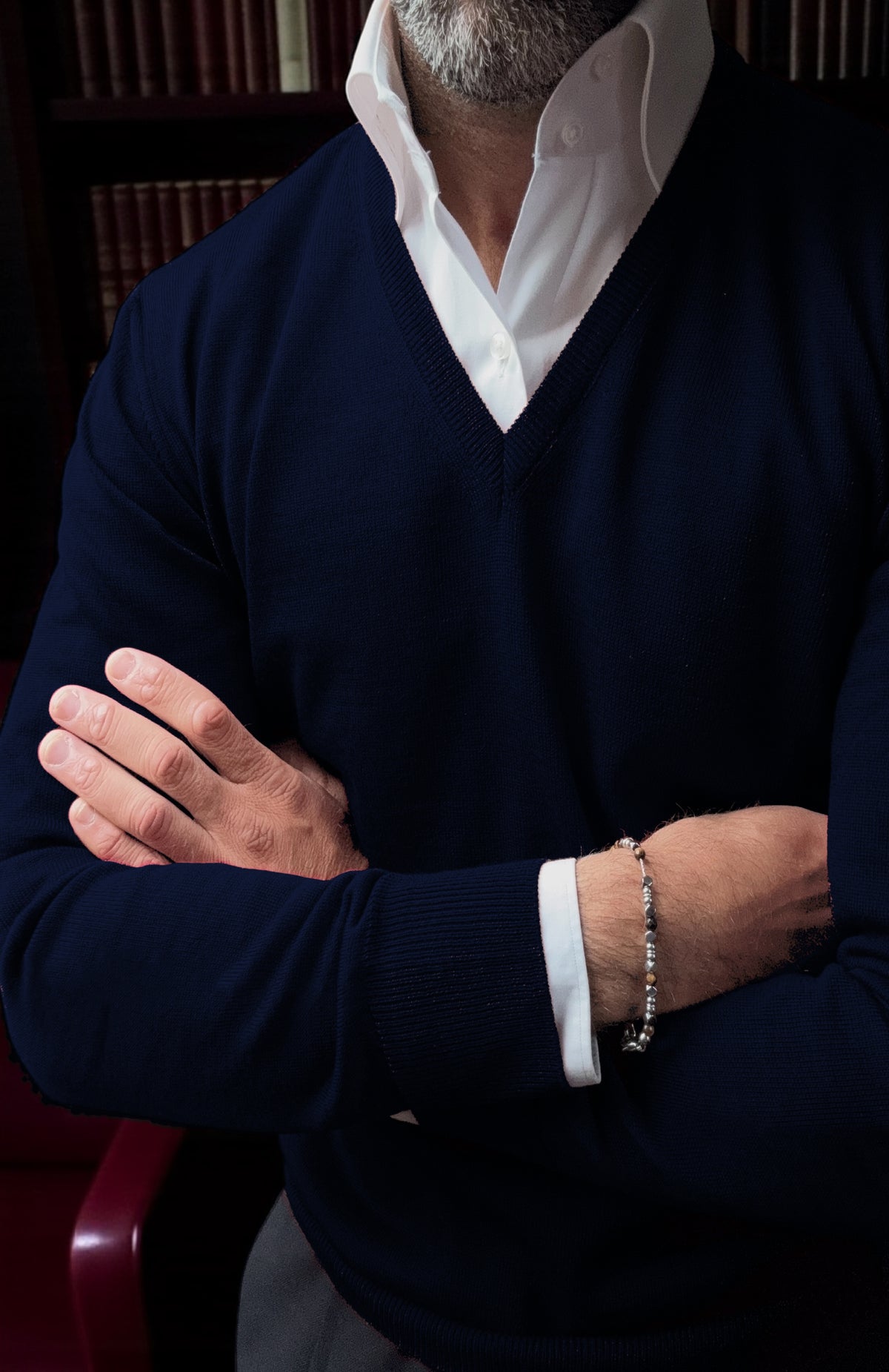 Navy Wide V-Neck