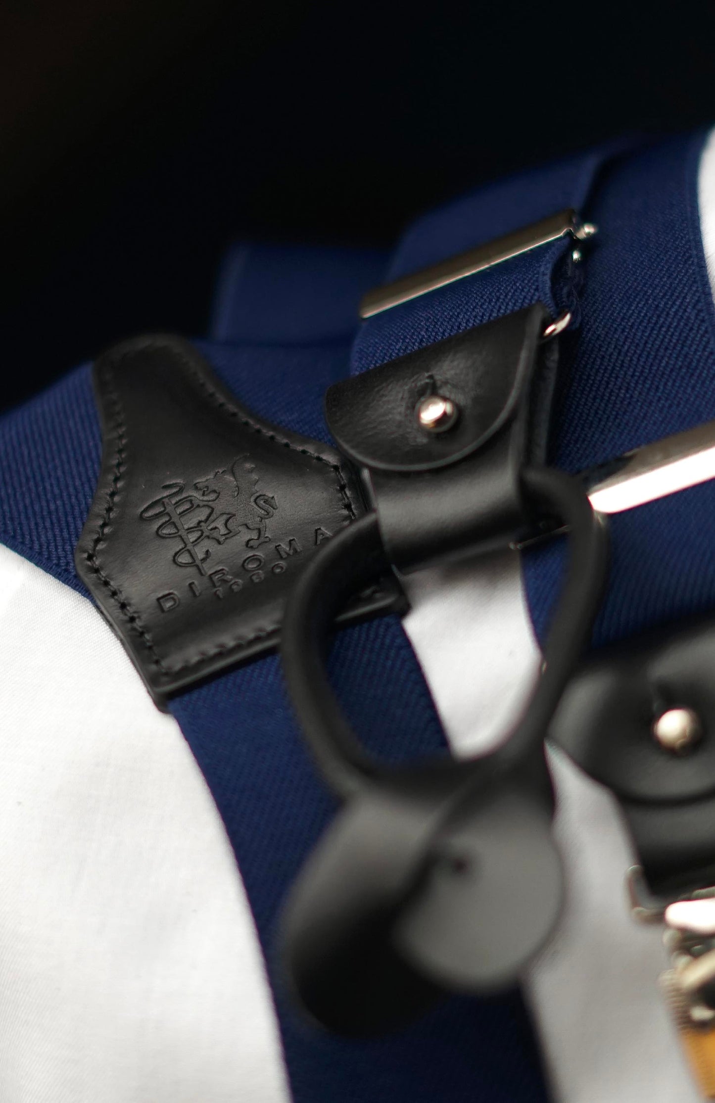 Navy Clip/Buttons Braces