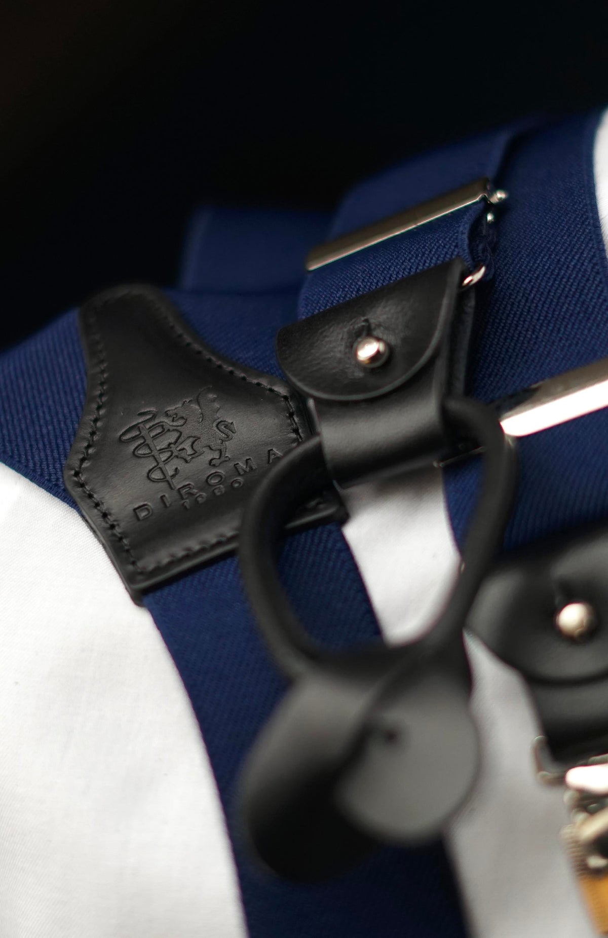 Navy Clip/Buttons Braces