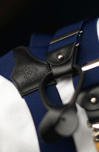 Navy Clip/Buttons Braces