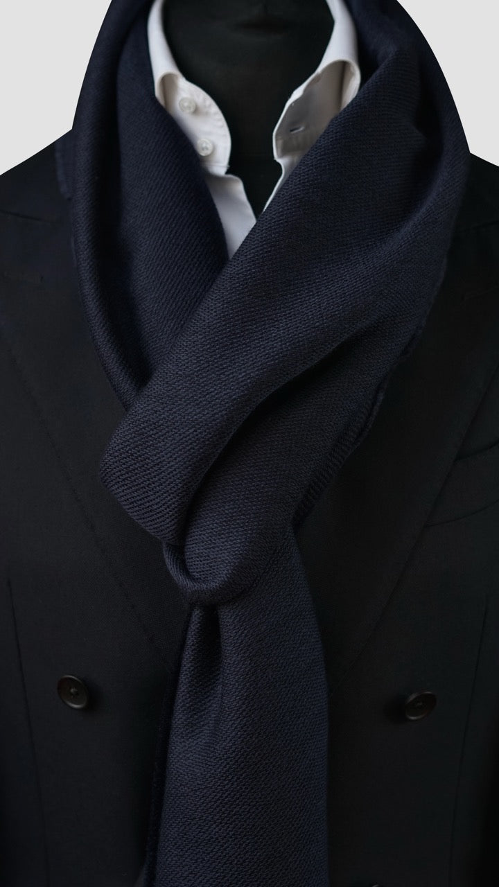 Navy Wool Scarf