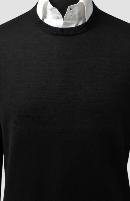 Black Wool Crew Neck