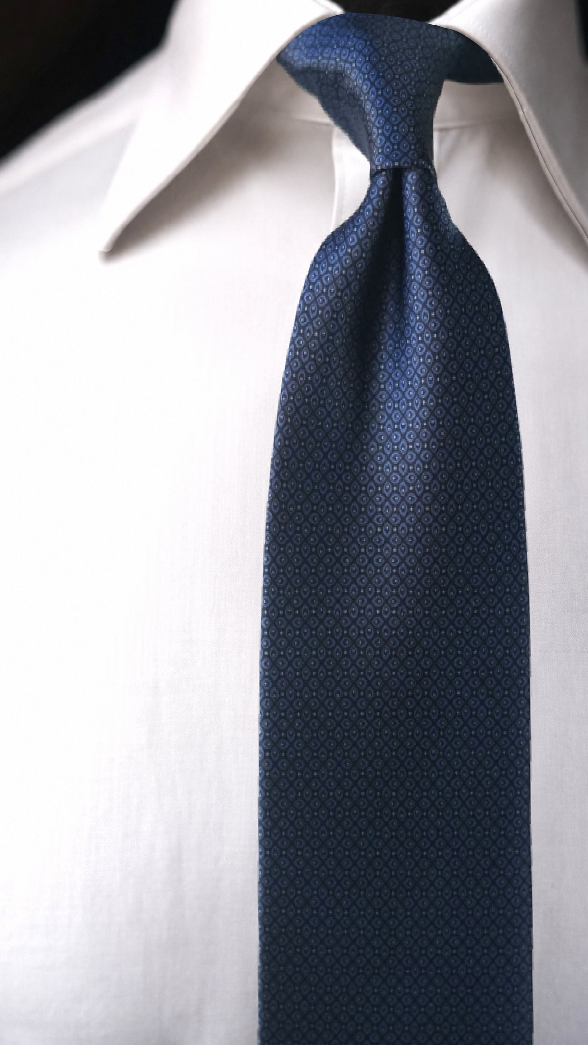 Polvere Navy Satin Silk Necktie