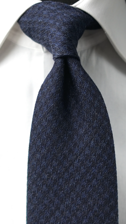 Pied de Poule Navy/Midnight Navy Wool/Silk Necktie