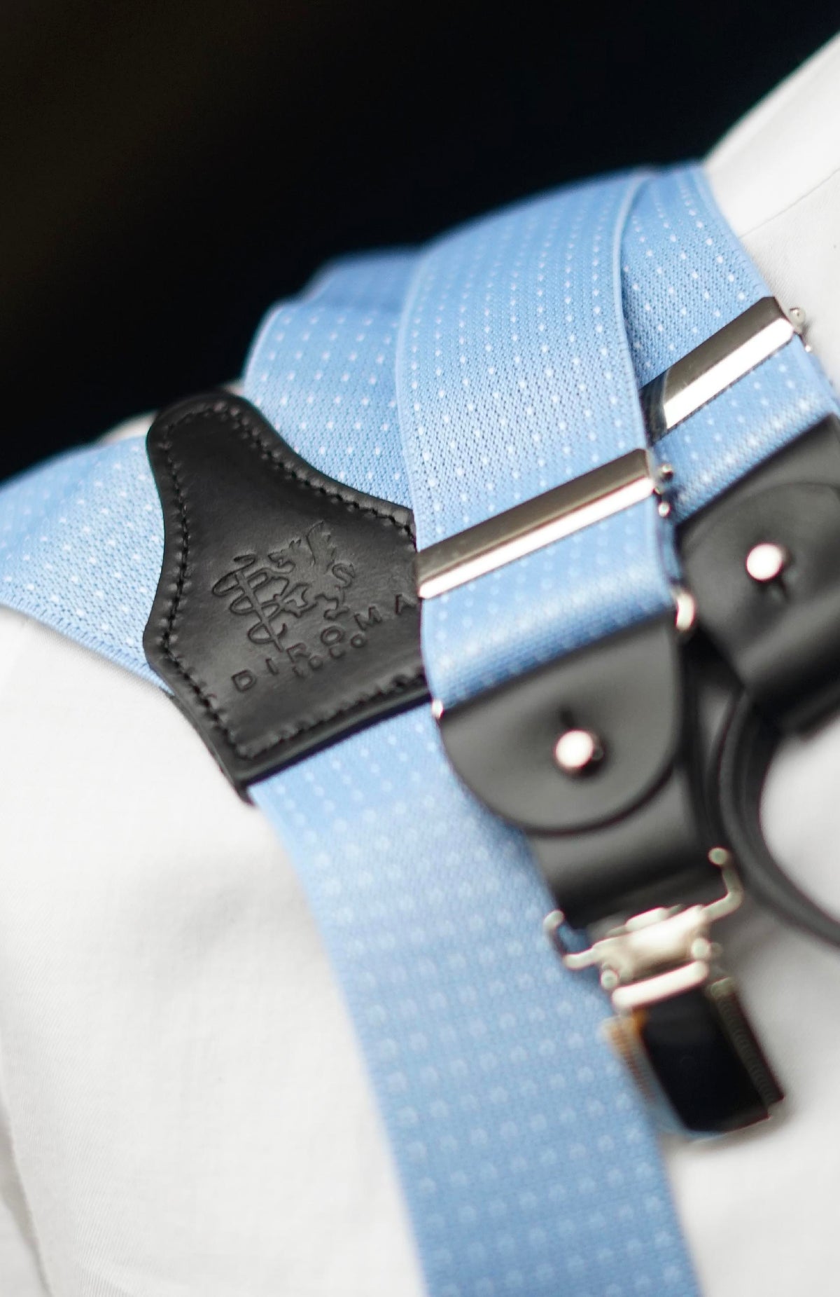 Pin Point Sky Blue Clip/Buttons Braces