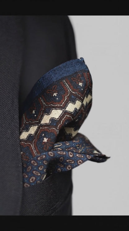Ezra Wool One Side Edged Pocket Square
