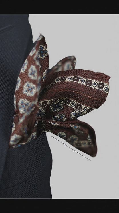 Telemaco Wool One Side Edged Pocket Square