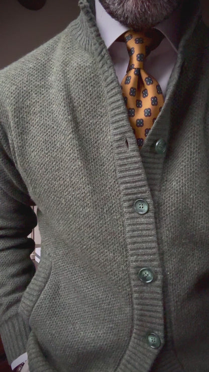 Sorrento Olive Green Knit Button Jacket