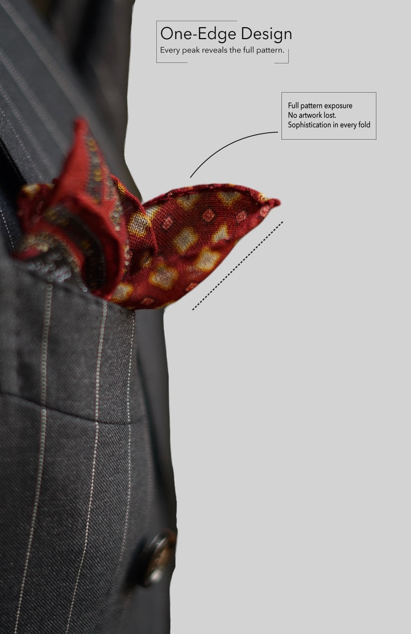 Ragone Wool One Side Edged Pocket Square