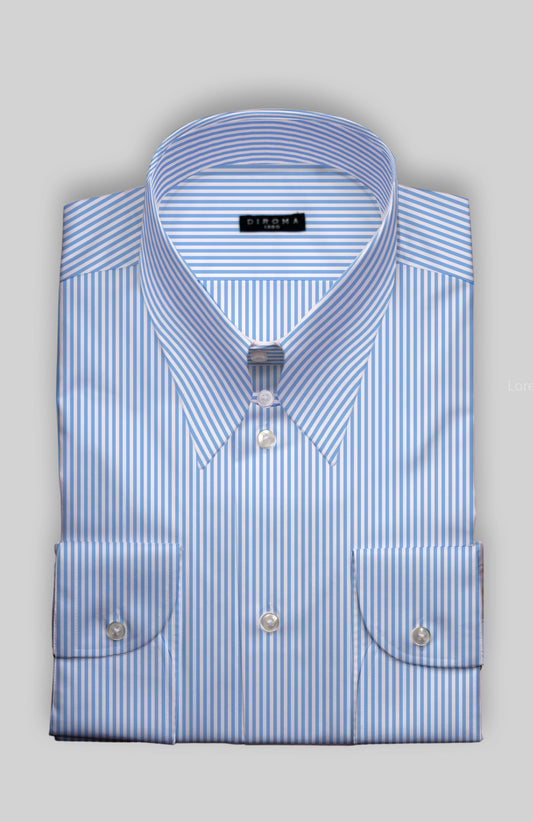 Ramona Spear Point Tab Collar Twill Dress Shirt MTO