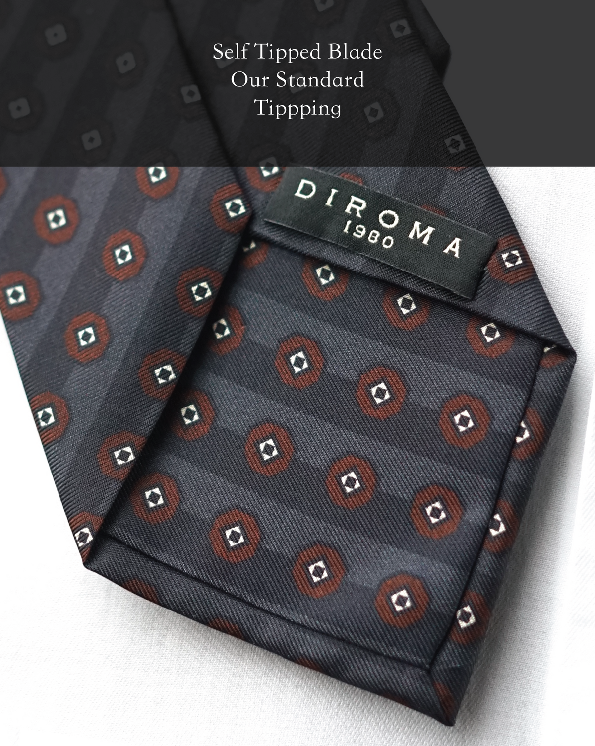 Diamantina Grey Silk Necktie (Made to Order)