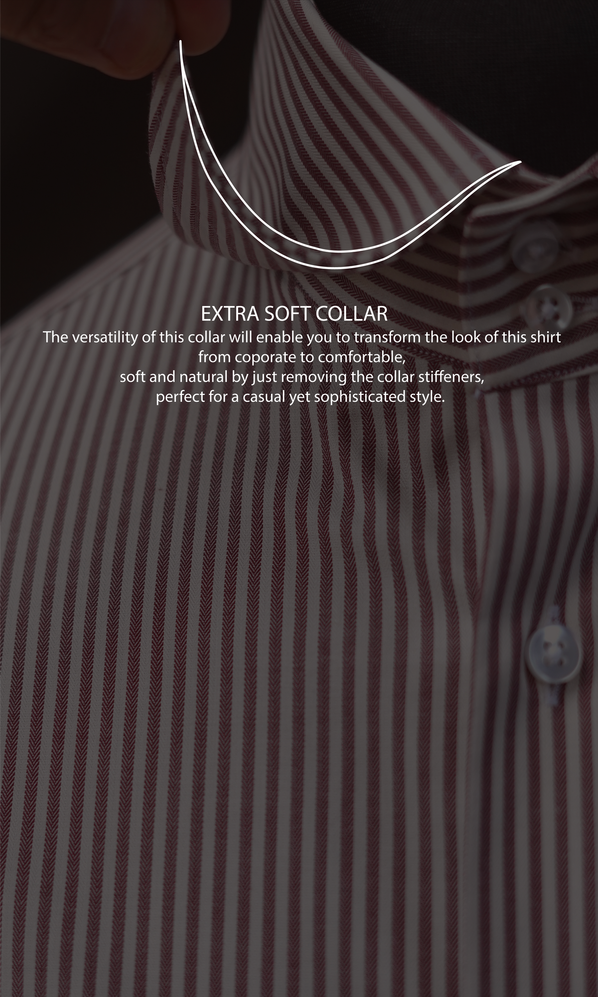 Maroon Herringbone Dress Shirt