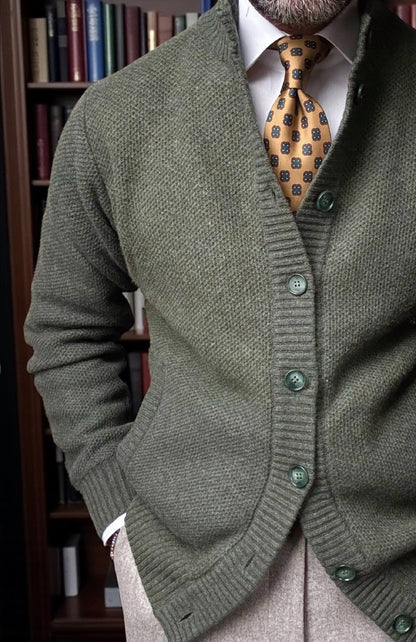 Sorrento Olive Green Knit Button Jacket