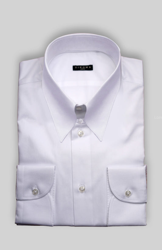Bianca Spear Point Tab Collar Twill Dress Shirt MTO