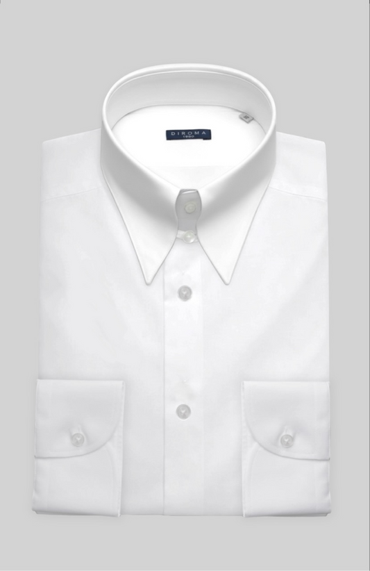 Bianca Spear Point Tab Collar Twill Dress Shirt MTO