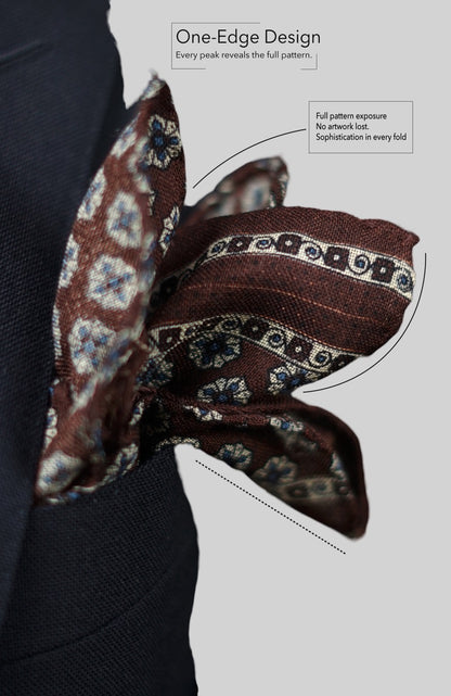 Telemaco Wool One Side Edged Pocket Square