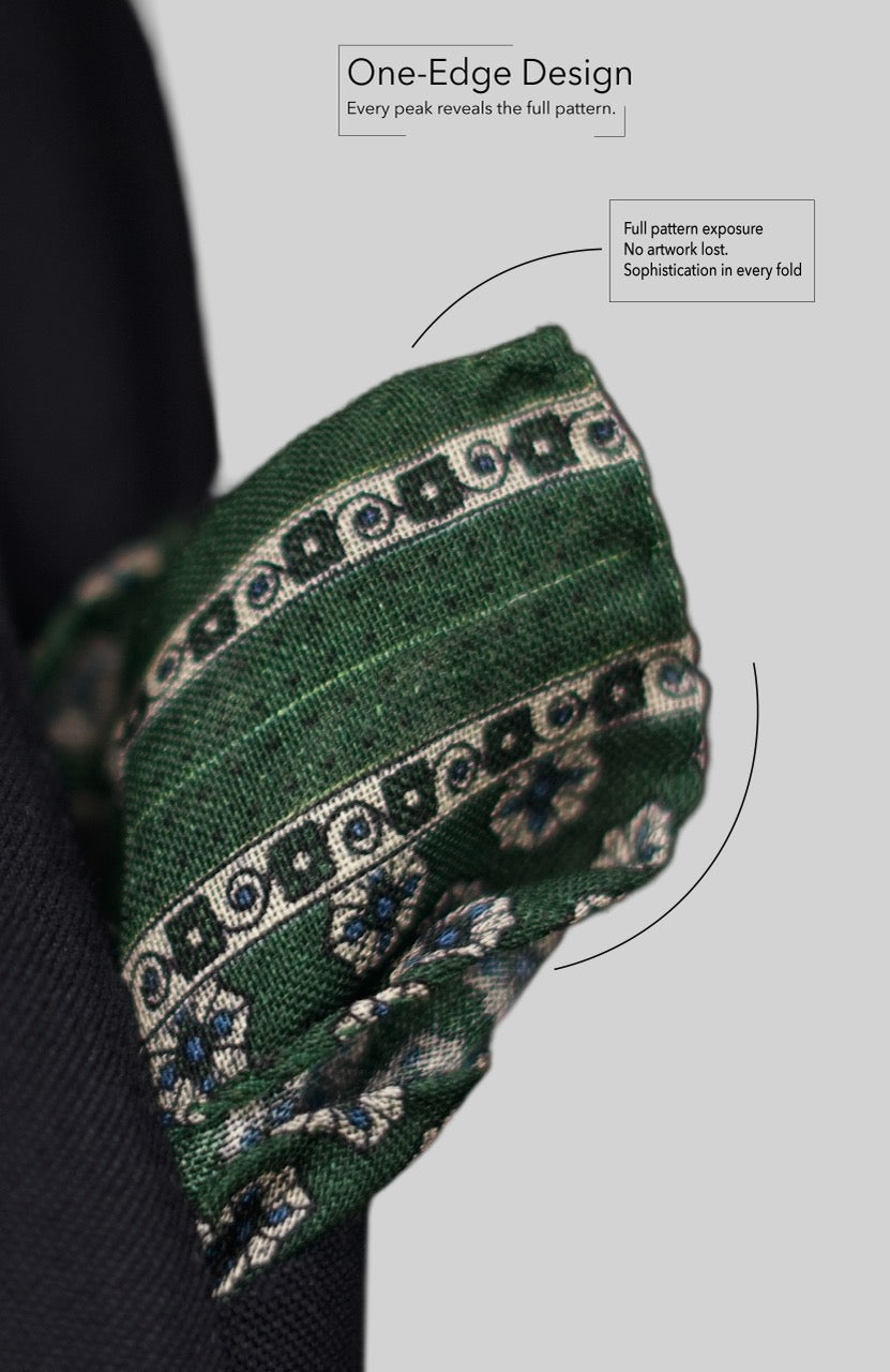 Vero Wool One Side Edged Pocket Square